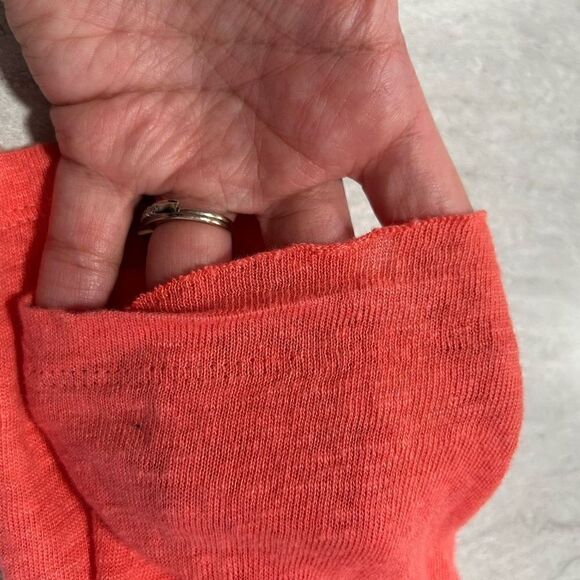 J Jill Women’s Coral Linen Open Front Cardigan Size L - Picture 14 of 15